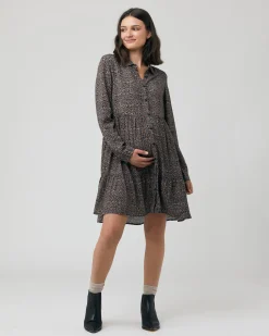 Abby Button Through Dress  Slate