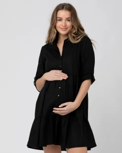 Adel Linen Dress Black