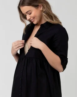 Adel Linen Dress Black