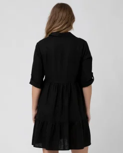 Adel Linen Dress Black