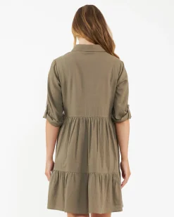 Adel Linen Dress Olive