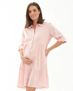Adel Linen Dress Soft Pink