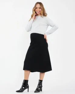 A-Line Knit Skirt Black