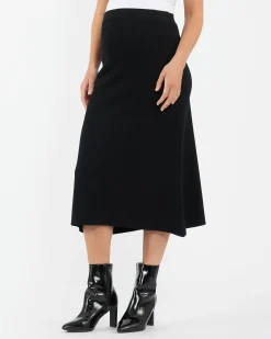 A-Line Knit Skirt Black