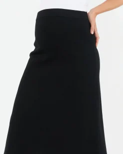 A-Line Knit Skirt Black