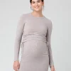 Amber Ruched Long Sleeve Top Sand