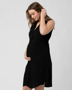 April Nursing Tunic Dress Black