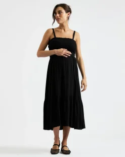 Blair Shirred Dress Black
