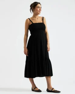 Blair Shirred Dress Black