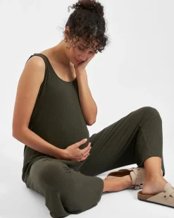 Bobby Rib Jumpsuit  Khaki