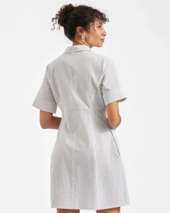 Bronte Tie Up Dress  Natural /White