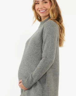 Brook Knit Sweater Dress  Grey Marle