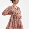 Cali Nursing Dress  Amber / White