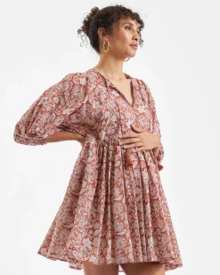 Cali Nursing Dress  Amber / White