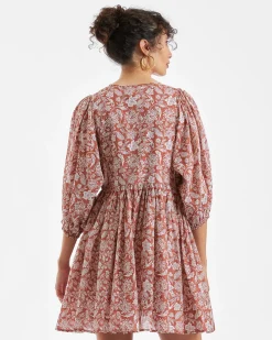 Cali Nursing Dress  Amber / White