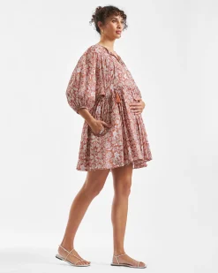 Cali Nursing Dress  Amber / White