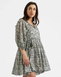 Cali Nursing Dress  Olive / White