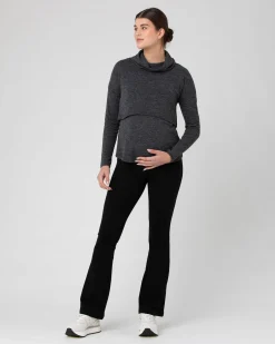 Cameron Roll Neck Nursing Top  Dark Charcoal