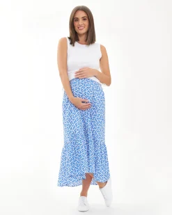 Capri Shirred Dress White / Lapis