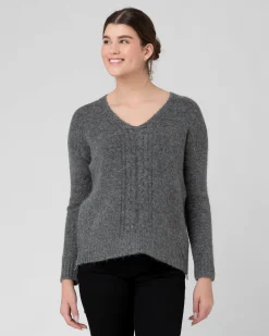 Cara Cable Nursing Knit  Dark Charcoal