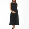 Carol Rib A-line Dress  Black
