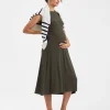 Carol Rib A-line Dress  Khaki