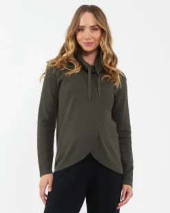 Cassie Cross Over Nursing Knit Khaki