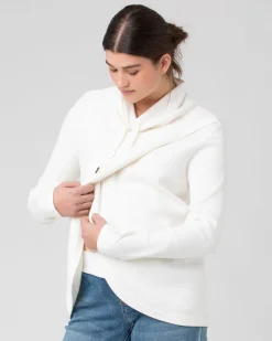 Cassie Cross Over Nursing Knit Off White