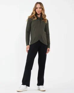 Cassie Cross Over Nursing Knit Khaki