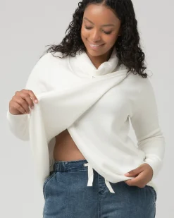 Cassie Cross Over Nursing Knit Off White