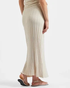 Charli Rib Knit Skirt  Stone