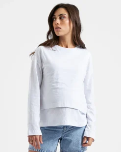Claud Long Sleeve Nursing Top White
