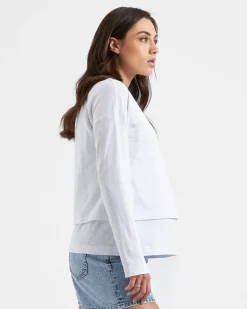 Claud Long Sleeve Nursing Top White