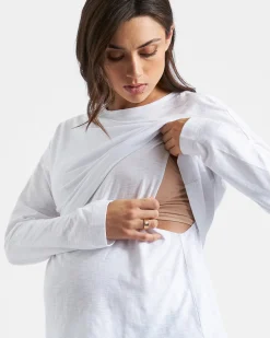 Claud Long Sleeve Nursing Top White