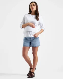 Claud Long Sleeve Nursing Top White