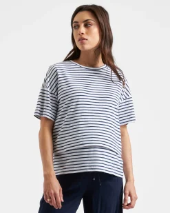 Claudette Nursing Tee  White / Ink