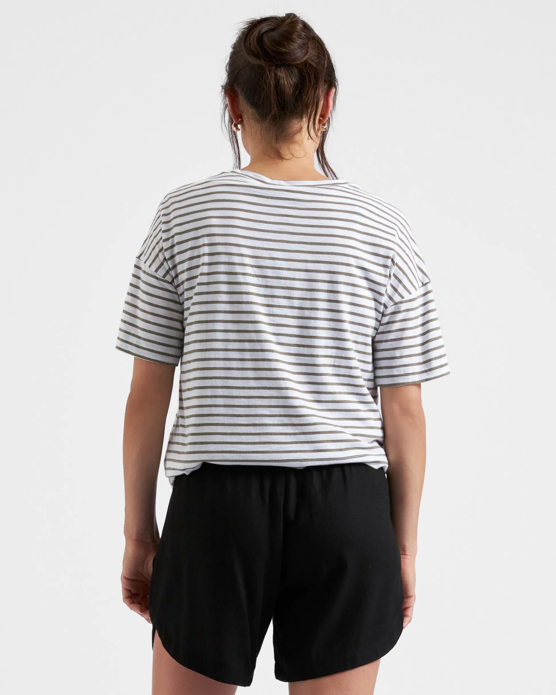 Claudette Nursing Tee White / Olive