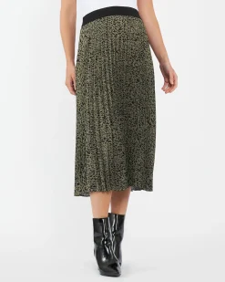 Cleo Pleat Skirt Khaki / Black