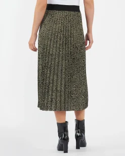 Cleo Pleat Skirt Khaki / Black