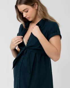 Colette Tie Up Linen Dress Biro