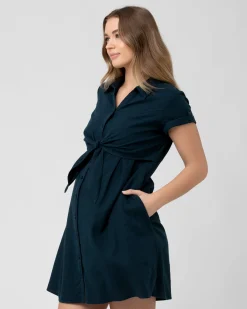 Colette Tie Up Linen Dress Biro