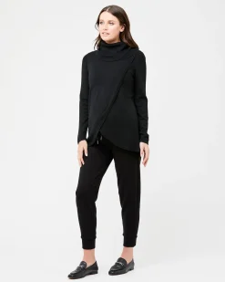 Cowl Neck Nursing Knit  Black