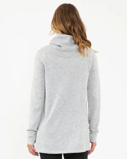 Cowl Neck Nursing Knit  Silver Marle