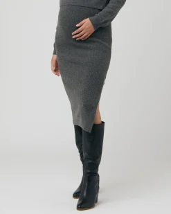 Dani Knit Skirt Charcoal Marle