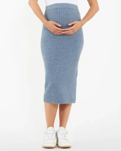 Dani Knit Skirt Denim Marle