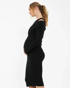 Dayna Nursing Knit Dress Black