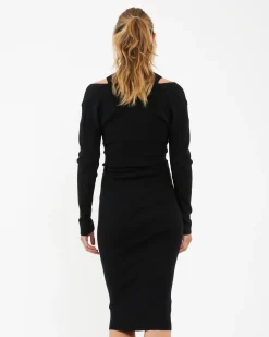 Dayna Nursing Knit Dress Black