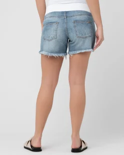 Distressed Denim Short Pale Blue