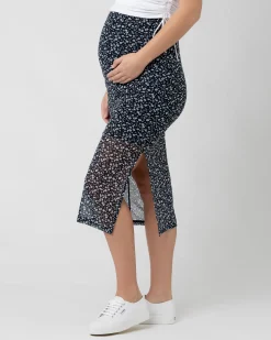 Ditsy Mesh Skirt  Navy / White