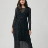 Dot Nursing Dress  Black